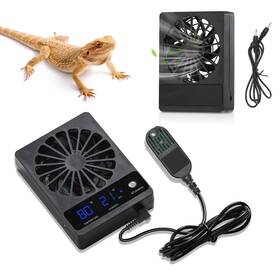 Dtl-ahf01d Daotaili 2 Pcs Reptile Fans With Thermo-hygrometer Real-time Humidity Contr