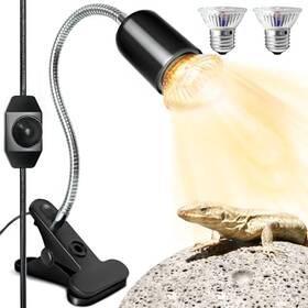 Tf12 Decjour Reptile Heat Lamp Uva/uvb Light With 2 Bulbs E27 360 Rotatable