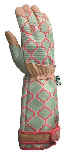 7625-26 Digz Rose Pruning Vegan Leather Garden Gloves Long Forearm Protective Cuff W