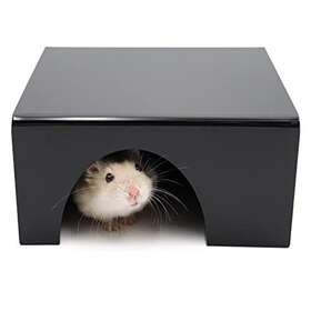 Dnoifne 790885533389 Hamster Hideout House Black Acrylic Small Animals Sleeping Hut Reptile Hideou