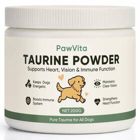 Dotkara 094786907862 Pawvita Pure Taurine Powder Supplement For Dogs Supports Heart And Vi