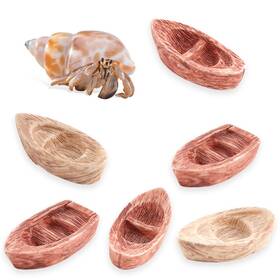 Hcsq556 Dqitj Hermit Crab Mini Boat 6 Piece Landscaping Decoration Small Reptile Supplies