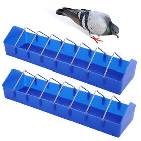 Pfq047 Dqitj 2 Pack Large Pigeon Feeder Thick Durable Slot Container Feeding Dish Food Dis