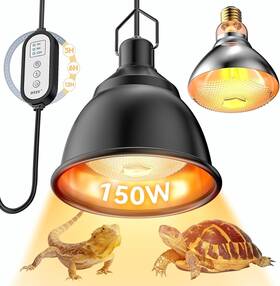 Wgd-02 Dtzy Reptile Light Fixture 7inch Deep Dome With 3/6/12 Timer Infrared 150w Blub