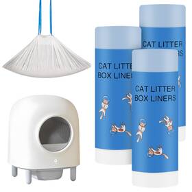 Dxles 757817227914 Replaced Waste Bags Cat Litter Box Liners 60 Count Drawstring Heavy Duty Se