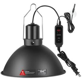 Dxophiex 025128811604 8.5 Inch Reptile Heat Lamp With Thermostat Uvb Light Fixture Di
