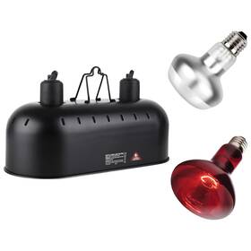 Dxophiex 714855428338 15inch Dual Reptile Light Fixture Max 150w Dome Heat Lamp Fixtu