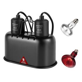 Dlf-7.5-02 Dxophiex Nano Reptile Heat Lamp Fixture Dual Light With 60w Basking B