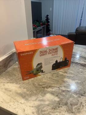 Dlf15 Dxophiex Brand New Dual Reptile Dome Light Fixture 150w Uvb Heat Lamp Cap