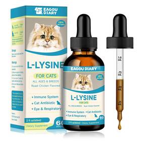 Whlcpet-001-fba-001 Eagou Diary L-lysine For Cats Lysine Drops Immune Support 2 Fl Oz