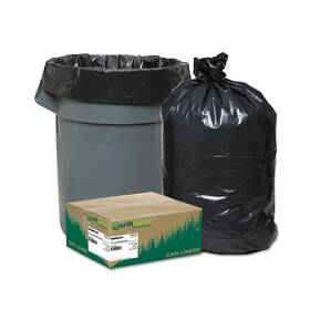 Wbirnw6050 Earthsense Commercial Can Liners 55-60 Gallons 1.25 Milliliters 38 X 58 Black 100/c