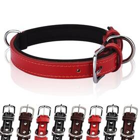 Ebony 638457736915 Genuine Leather Dog Collar For Small Medium Large Dogs Soft And Heavy Duty Co