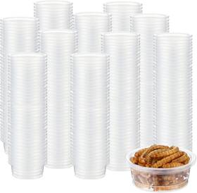 Hj1640 Eboot 500 Pcs Gecko Food And Water Cups Small Plastic 0.5oz Transparent