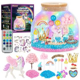 Utk-01 Ednzion Unicorn Light Up Terrarium For Girls Diy Garden Craft With Led Stem Kit