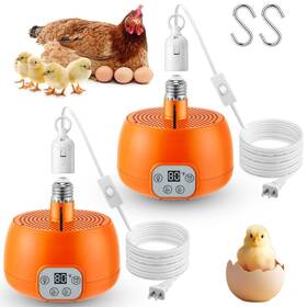 So-enhon-1931 Enhon 2 Pack Chicken Coop Heater Timing Heat Lamp For Chickens Smart Temperature