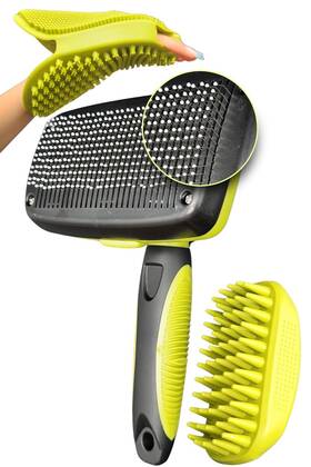 Enukycom 793931625359 Enykycom Pet Grooming Kit With Slicker Brush Rubber Bath And Massage For