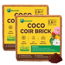 En-cgm-11-2 Envelor Coco Coir For Plants 2-pack 2.6 Cu. Ft. Compressed Coconut Bricks