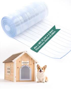 Pdxx1ak Erfolkerz Dog Door Replacement Flaps 8inx8ft 0.08 Inch Thick Insulated Clear Pvc Vinyl Stri