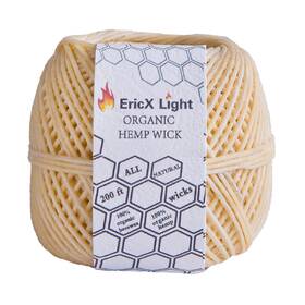 Ericx Light 606089858114 Beeswax Hemp Wick 200 Ft Spool Organic Well Coated Wit