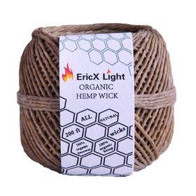 Hw-200-d Ericx Light Fba Organic Hemp Wick 200 Ft Spool Well Coated With Beeswax Standard
