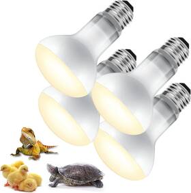 Evastary 313113813819 Reptile Heat Lamp Bulb 4 Pack 50w Dimmable Uva Uvb Basking