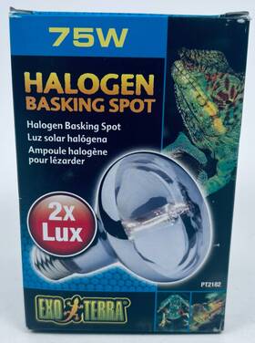 Exo Terra 015561221825 Halogen Basking Spot Lamp Reptile Light Bulb 2x Lux 75 Watt