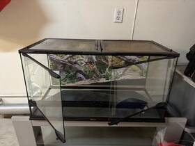 Pt3748 Exo Terra Glass Terrarium Dual Front Doors Mesh Top Reptile Enclosure