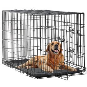 Fdw 195030106652 Dog Crate Cage Pet For Large Dogs 48 Inch Folding Metal Do