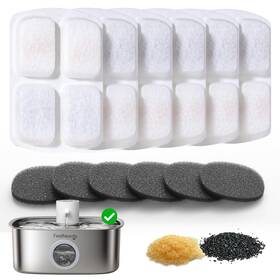 Fn-w18-lx6 Feelneedy 6 Pack Cordless Dog Water Filters And Packs Pump Sponges Compatible W