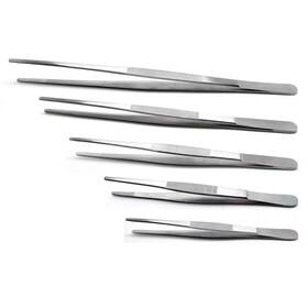 Ft-dtf05 Feita 5-piece Tweezer Set Long Metal Tongs Serrated Forceps - Stainless Steel