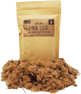 Fiber Light 732058871171 Natural Wood Fire Tinder Refill Bag Water Resistant Outdoo