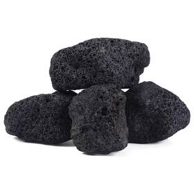Lv1520-bk-04p Fiscape 6.1-8.1 Inches Natural Black Lava Rock 4 Pcs Large Aquarium Rocks For Aquasc