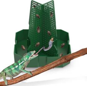 Nw-50 Fischuel Chameleon Feeding Bowl For Reptile Terrarium Climbable Design Large Green