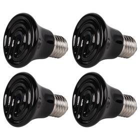 Fiveage 785382687048 50w 4 Pack Mini Ceramic Heat Emitter Reptile Lamp Bulb No Harm Light