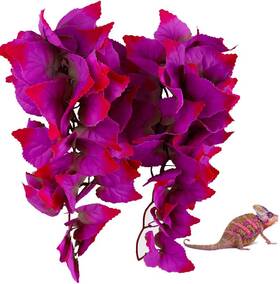 Fivebull 445057065078 Reptiles Plants 2 Pieces Hanging Silk Terrarium Pink Leaves D Cor Pl