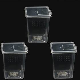 Fkumlun 744603995607 3 Pcs Acrylic Transparent Insect Reptile Spider Terrariums Breeding Box Hatch