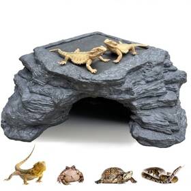 Hddwss-520 Flitsvuur Large Bearded Dragon Basking Platform Lizard Snake Or Reptile Hide With Heat