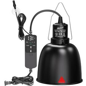 Dz2024-2 Fliywarl Reptile Light Fixture With Thermostatic Timer 5.5 Inch Deep Dome Hea