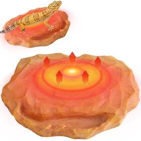 Jrs-1 Fliywarl Reptile Heat Rock With Feeding Trough For Bearded Dragon Temperature
