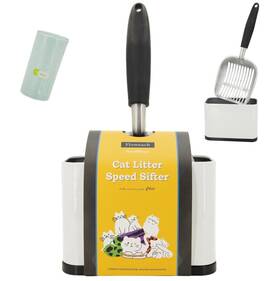 Floweach 979233680027 Heavy-duty Cat Litter Scoop With Holder&litter Bags Metal