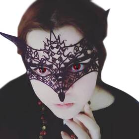 Flowersea998 727376900559 Halloween Makeup Accessories - Blood Red Cats Gaze Women Cosplay Colored Acc