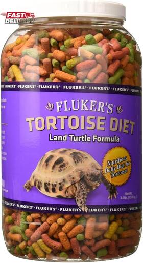 Flukers 313038166106 Tortoise Diet Large Pellet Food Land Turtle Formula 3.5 Lbs