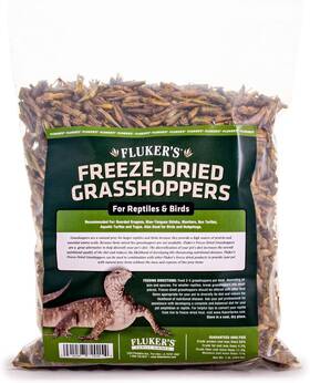 72015 Flukers Freeze Dried Grasshoppers High Protein Reptile Food 1 Lb