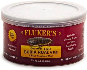 78005 Flukers Gourmet Canned Dubia Roaches Reptile Bird Fish Food 1.2 Oz