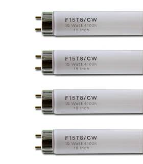 F15t8-cw Flyercatch 4pack 18inch 15w Cool White Fluorescent Light Bulb 4100k Straight T