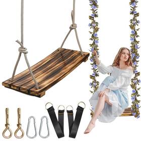 Fokolswing01 Fokol 2025 Upgraded Large Wooden Swing Seat 24 Inch X 9.8 Hanging Tree For Adul
