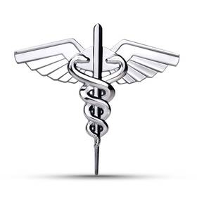 Fsforcar 732688305572 Caduceus Snake Stick Wings Metal Sticker For Car Double Decal Medical