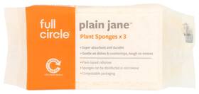 Fc19151d Full Circle 100% Plant-based Cellulose Sponges Pack Of 3 Plastic