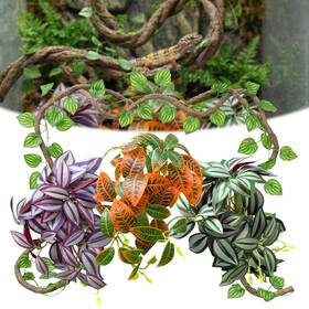 Ftsd-4pc-reptile Funtinshdy 5 Pcs Reptile Plants And Habitat Decor Kit 3 Artificial Hanging Large