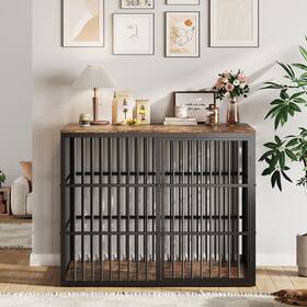 Mflguhfqktc1lmdorqhj6qdioh65 Garveelife 48 In Dog Crate Furniture 3in1 Wooden Kennel With 3 Lockable Doors Heav